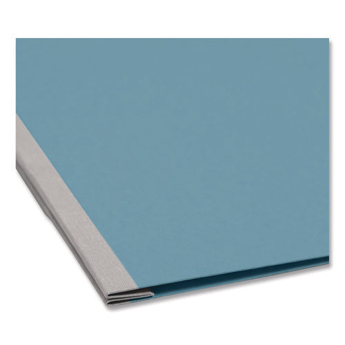 Image of Smead Prong Fastener Premium Pressboard Report Cover, Two-Piece Prong Fastener, 3" Capacity, 8.5 x 11, Blue