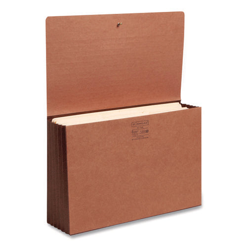 Image of Smead TUFF Expanding Wallets, 5.25" Expansion, 1 Section, Elastic Cord Closure, Legal Size, Redrope