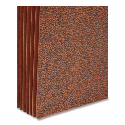 Image of Smead Classic Expanding Partition Wallet with Tear Resistant Gusset/Elastic Cord, 5.25" Exp, 6 Section, Legal Size, Redrope, 10/Box