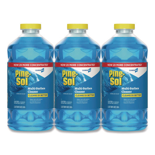 Image of Pine-Sol® CloroxPro Multi-Surface Cleaner Concentrated, Sparkling Wave Scent, 80 oz Bottle, 3/Carton