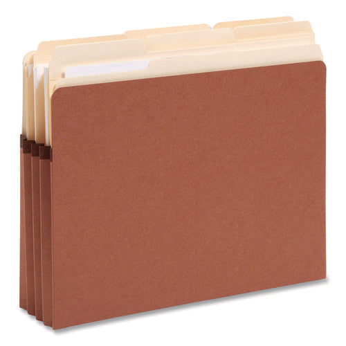 Image of Smead Supertab Pockets, 3.5" Expansion, Letter Size, Redrope, 25/box