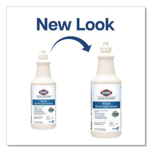 Image of Clorox Healthcare® Bleach Germicidal Cleaner, 32 Oz Pull-Top Bottle, 6/carton