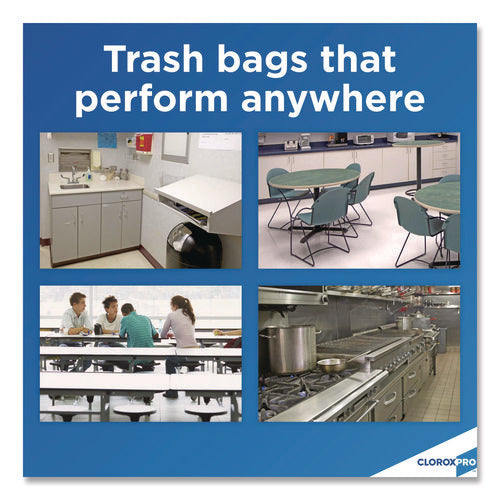 Image of Glad® CloroxPro ForceFlex Tall Kitchen Drawstring Trash Bags, 13 gal, 23.75 x 24.88, Gray, 100/Box