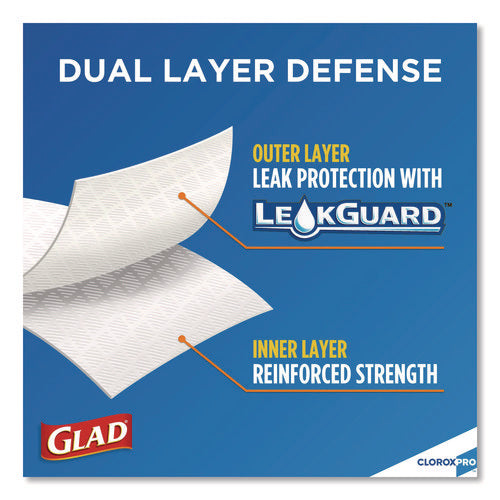 Image of Glad® CloroxPro ForceFlex Tall Kitchen Drawstring Trash Bags, 13 gal, 24 x 27.38, Gray, 100/Box