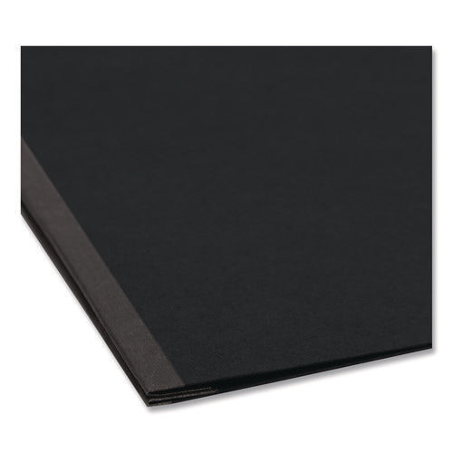 Image of Smead Prong Fastener Premium Pressboard Report Cover, Two-Piece Prong Fastener, 3" Capacity, 8.5 X 14, Black/black