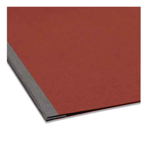 Image of Smead Prong Fastener Premium Pressboard Report Cover, Two-Piece Prong Fastener, 3" Capacity, 11 X 17, Red/red
