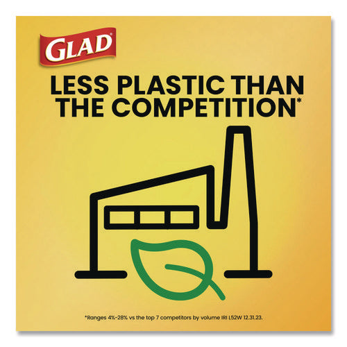 Image of Glad® Guaranteed Strong Large Drawstring Trash Bags, Three-Ply, 30 gal, 1.05 mil, 30" x 33", Black, 90/Carton