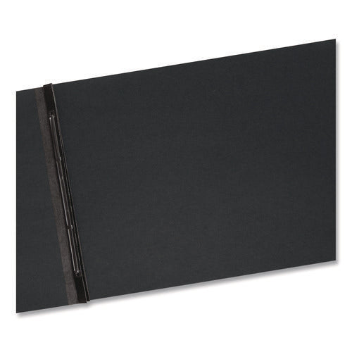 Image of Smead Prong Fastener Premium Pressboard Report Cover, Two-Piece Prong Fastener, 3" Capacity, 11 X 17, Black/black