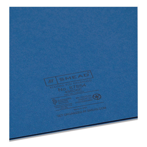 Image of Smead Two-Pocket Folder, Textured Paper, 100-Sheet Capacity, 11 X 8.5, Dark Blue, 25/box