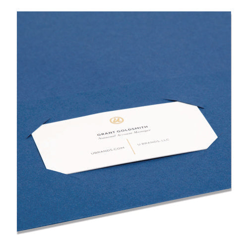 Image of Smead Two-Pocket Folder, Textured Paper, 100-Sheet Capacity, 11 X 8.5, Dark Blue, 25/box
