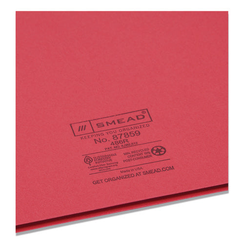 Image of Smead Two-Pocket Folder, Textured Paper, 100-Sheet Capacity, 11 X 8.5, Red, 25/box