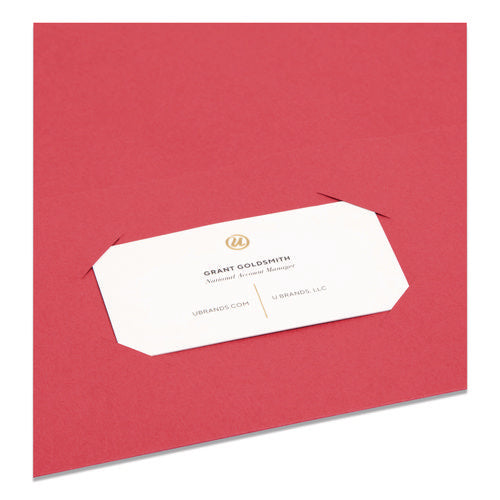 Image of Smead Two-Pocket Folder, Textured Paper, 100-Sheet Capacity, 11 X 8.5, Red, 25/box