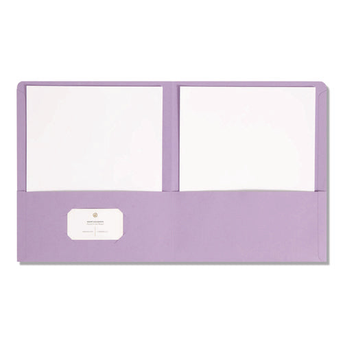 Image of Smead Two-Pocket Folder, Textured Paper, 100-Sheet Capacity, 11 X 8.5, Lavender, 25/box