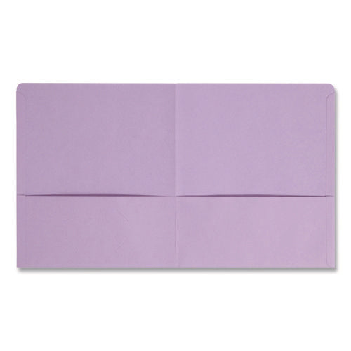 Image of Smead Two-Pocket Folder, Textured Paper, 100-Sheet Capacity, 11 X 8.5, Lavender, 25/box