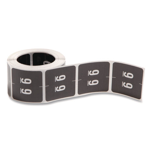 Image of Smead Numerical End Tab File Folder Labels, 9, 1.5 X 1.5, Black, 250/roll