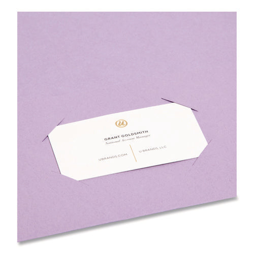 Image of Smead Two-Pocket Folder, Textured Paper, 100-Sheet Capacity, 11 X 8.5, Lavender, 25/box