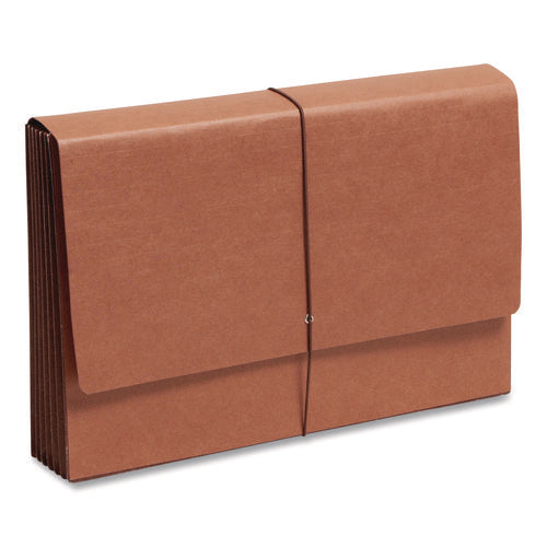 Image of Smead TUFF Expanding Wallets, 5.25" Expansion, 1 Section, Elastic Cord Closure, Legal Size, Redrope