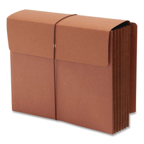 Image of Smead Redrope End Tab Wallets, 5.25" Expansion, 1 Section, Elastic Cord Closure, Straight Tabs, Letter Size, Redrope, 10/Box