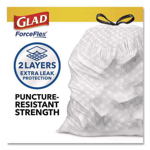 Image of Glad® ForceFlex Tall Kitchen Drawstring Trash Bags, 13 gal, Gain Lavender with Febreze Freshness, 10.18 x 9.81, White, 110/Box