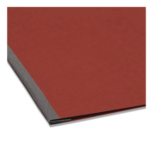 Image of Smead Prong Fastener Pressboard Report Cover, Two-Piece Prong Fastener, 3" Capacity, 11 X 17, Red/red