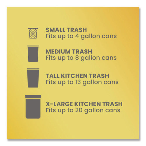 Image of Glad® ForceFlex Tall Kitchen Drawstring Trash Bags, 13 gal, Gain Lavender with Febreze Freshness, 10.18 x 9.81, White, 110/Box