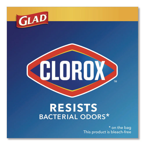 Image of Glad® Medium Drawstring Trash Bags with Clorox, 8 gal, Lemon Fresh Bleach Scent, 0.74 mil, 23" x 21.63", Gray, 26/Box