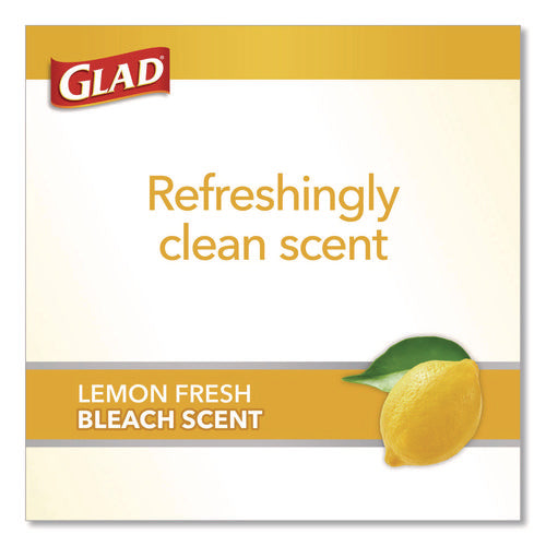 Image of Glad® Medium Drawstring Trash Bags with Clorox, 8 gal, Lemon Fresh Bleach Scent, 0.74 mil, 23" x 21.63", Gray, 26/Box