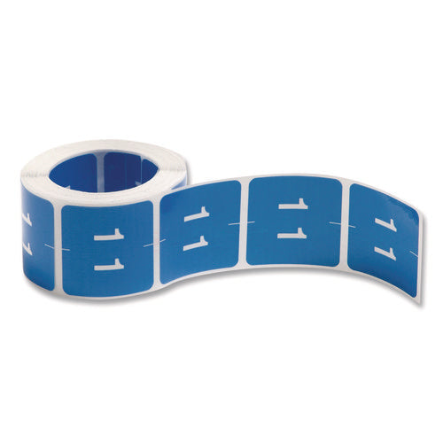 Image of Smead Numerical End Tab File Folder Labels, 1, 1.5 X 1.5, Light Blue, 250/roll