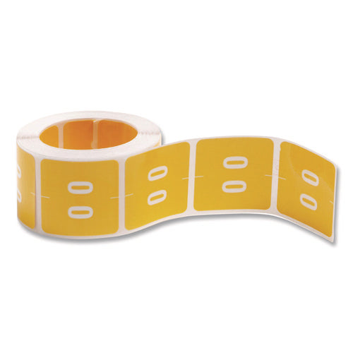 Image of Smead Numerical End Tab File Folder Labels, 0, 1.5 X 1.5, Yellow, 250/roll
