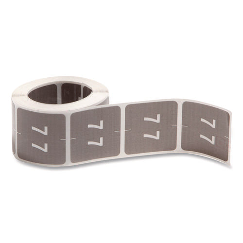 Image of Smead Numerical End Tab File Folder Labels, 7, 1.5 X 1.5, Gray, 250/roll