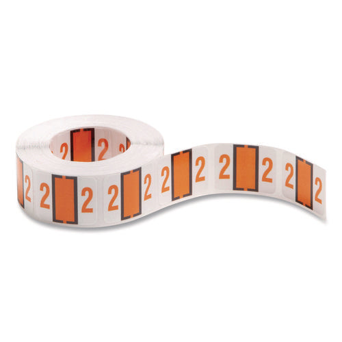 Image of Smead Numerical End Tab File Folder Labels, 2, 1 X 1.25, White, 500/roll