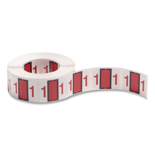 Image of Smead Numerical End Tab File Folder Labels, 1, 1 X 1.25, White, 500/roll