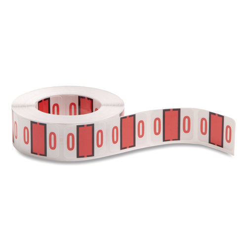 Image of Smead Numerical End Tab File Folder Labels, 0, 1 X 1.25, White, 500/roll