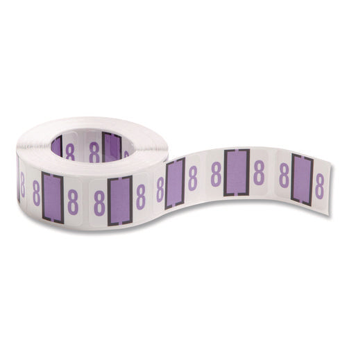 Image of Smead Numerical End Tab File Folder Labels, 8, 1 X 1.25, White, 500/roll