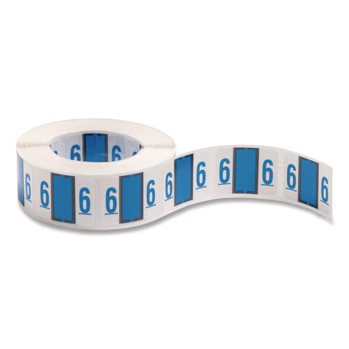 Image of Smead Numerical End Tab File Folder Labels, 6, 1 X 1.25, White, 500/roll