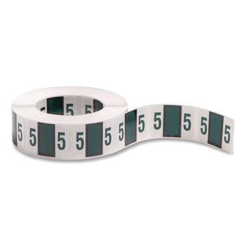 Image of Smead Numerical End Tab File Folder Labels, 5, 1 X 1.25, White, 500/roll