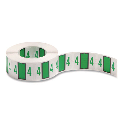 Image of Smead Numerical End Tab File Folder Labels, 4, 1 X 1.25, White, 500/roll
