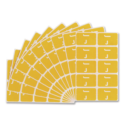 Image of Smead Alphaz Color-Coded Second Letter Alphabetical Labels, J, 1 X 1.63, Yellow, 10/sheet, 10 Sheets/pack