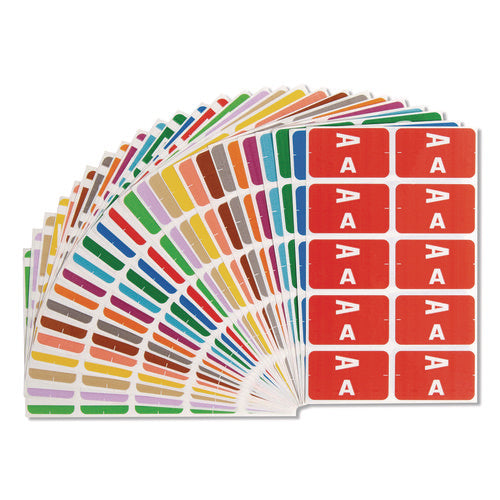 Image of Smead Alphaz Color-Coded Labels Starter Set, A-Z, 1 X 1.63, Assorted, 10/sheet, 220 Sheets/box