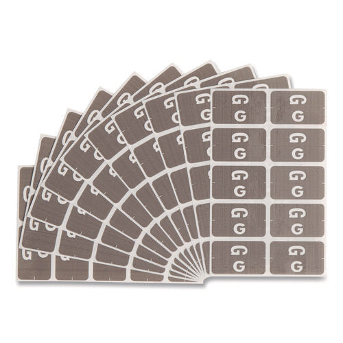 Image of Smead AlphaZ Color-Coded Second Letter Alphabetical Labels, G, 1 x 1.63, Gray, 10/Sheet, 10 Sheets/Pack