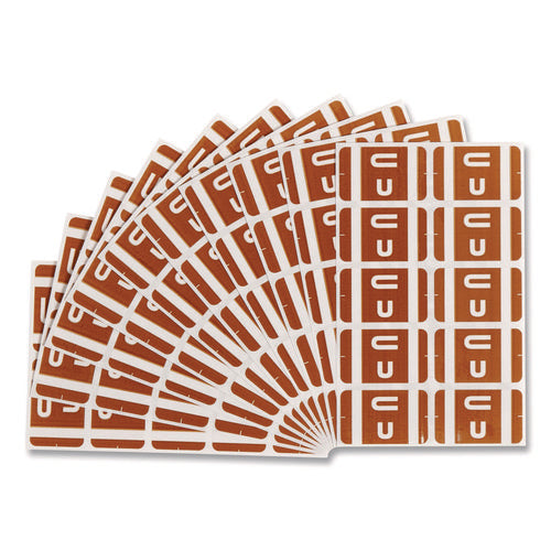 Image of Smead Alphaz Color-Coded Second Letter Alphabetical Labels, U, 1 X 1.63, Dark Brown, 10/sheet, 10 Sheets/pack