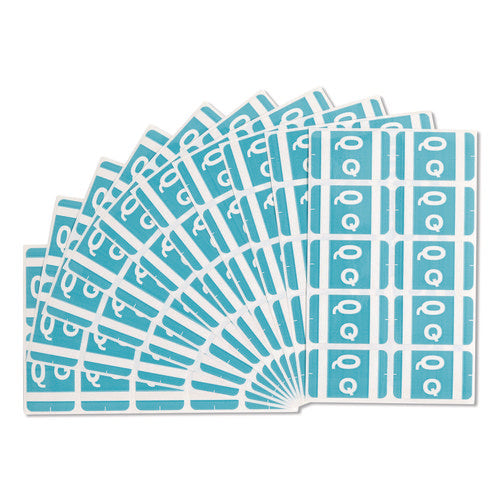 Image of Smead Alphaz Color-Coded Second Letter Alphabetical Labels, Q, 1 X 1.63, Light Blue, 10/sheet, 10 Sheets/pack