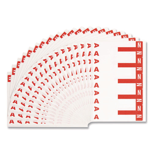 Image of Smead Alphaz Color-Coded First Letter Combo Alpha Labels, A/n, 1.16 X 3.63, Red/white, 5/sheet, 20 Sheets/pack