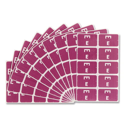 Image of Smead Alphaz Color-Coded Second Letter Alphabetical Labels, E, 1 X 1.63, Purple, 10/sheet, 10 Sheets/pack