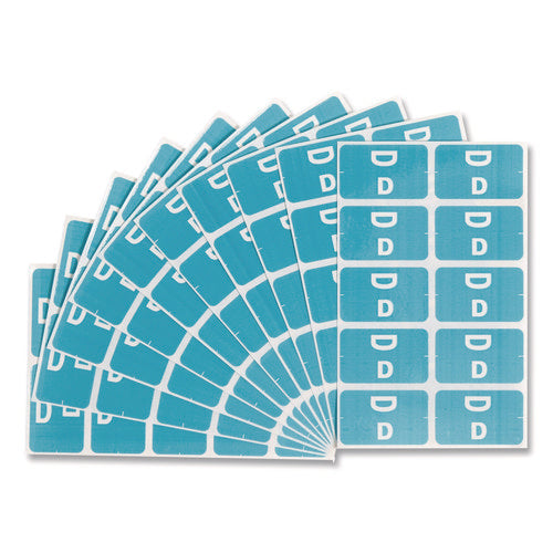 Image of Smead Alphaz Color-Coded Second Letter Alphabetical Labels, D, 1 X 1.63, Light Blue, 10/sheet, 10 Sheets/pack