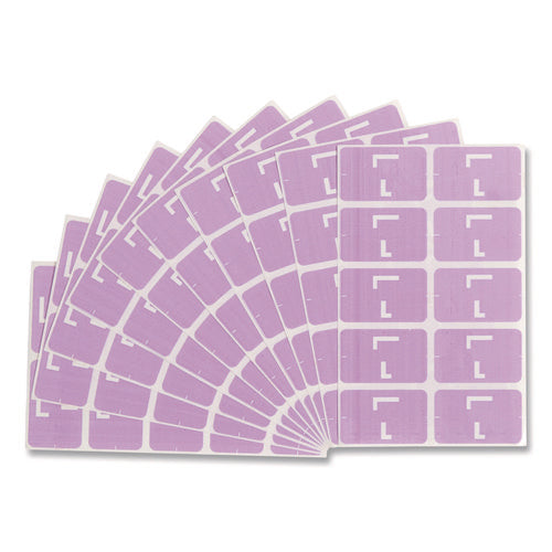 Image of Smead Alphaz Color-Coded Second Letter Alphabetical Labels, L, 1 X 1.63, Lavender, 10/sheet, 10 Sheets/pack