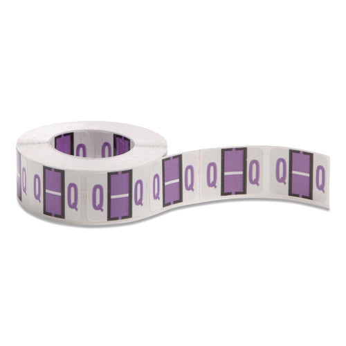 Image of Smead A-Z Color-Coded End Tab Filing Labels, Q, 1 X 1.25, White, 500/roll