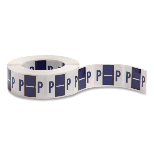 Image of Smead A-Z Color-Coded End Tab Filing Labels, P, 1 X 1.25, White, 500/roll