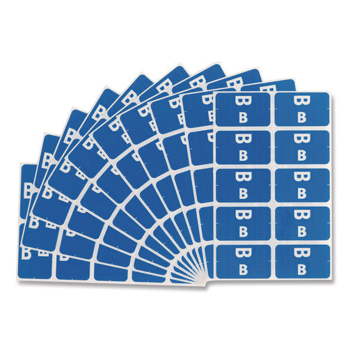 Image of Smead Alphaz Color-Coded Second Letter Alphabetical Labels, B, 1 X 1.63, Dark Blue, 10/sheet, 10 Sheets/pack