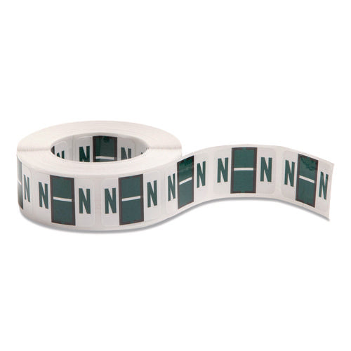 Image of Smead A-Z Color-Coded End Tab Filing Labels, N, 1 X 1.25, White, 500/roll